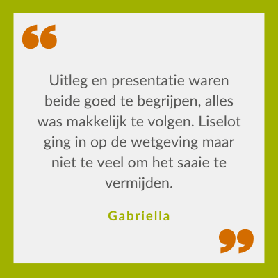 Quote Gabriella over Wetgeving en beleid van de groene ruimte